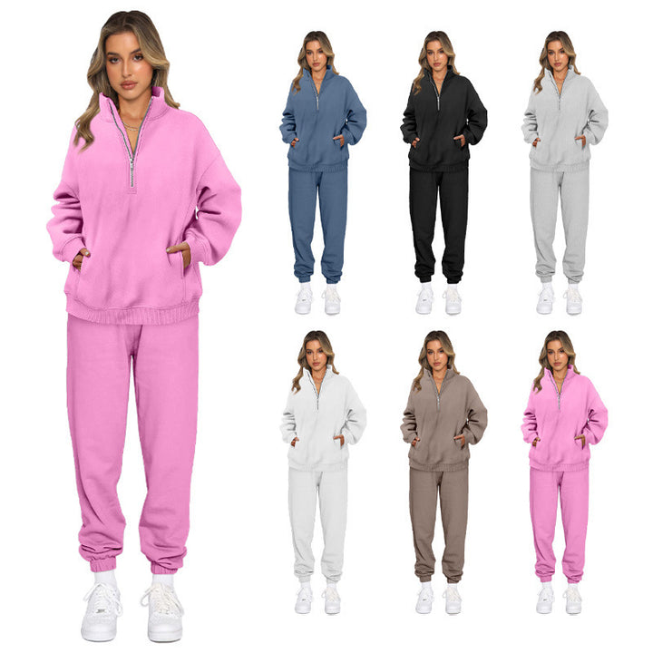Lune London Women's Sports Leisure Set with High Collar and Practical Pockets