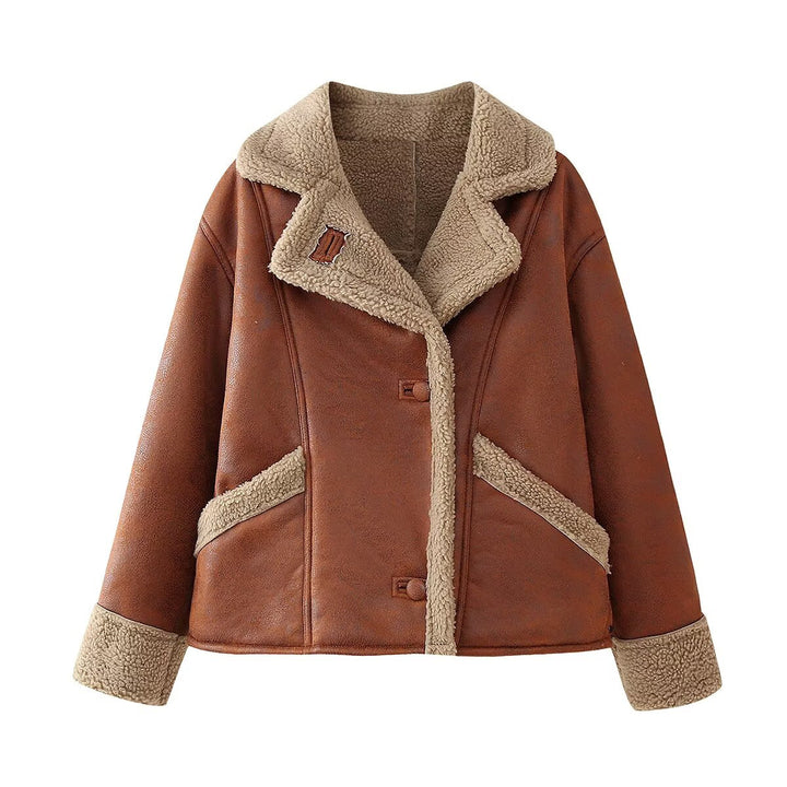 Faux fur jacket for women with a fitted cut and practical pockets Lune London