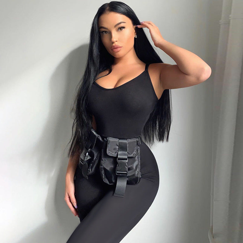 Fitted jumpsuit for women with spaghetti straps and a tailored fit Lune London