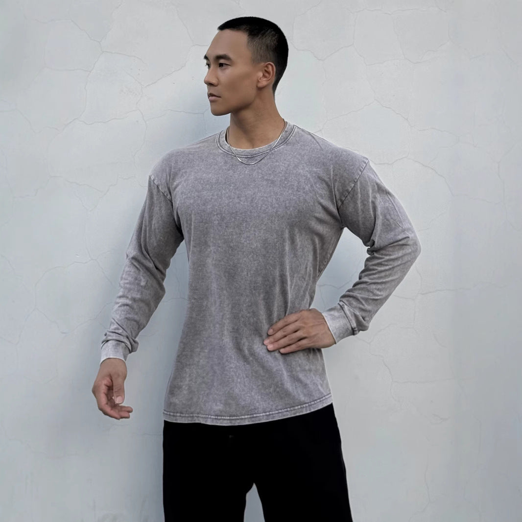 Long sleeve shirt for men in soft cotton blend with a trendy washed effect Lune London