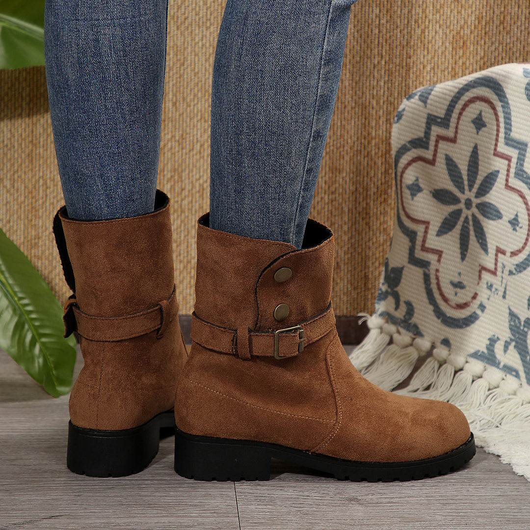 Fashionable women's boots with stylish buckles and a trendy design Lune London