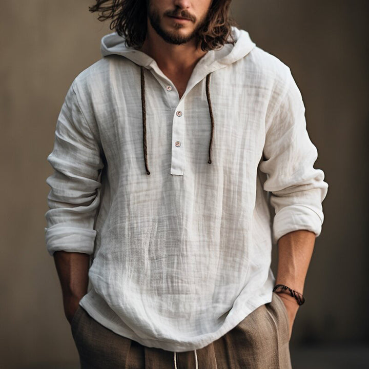 Men's casual linen hoodie from Lune London