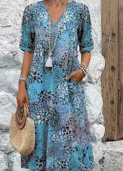 Casual midi dress for women with side pockets Lune London