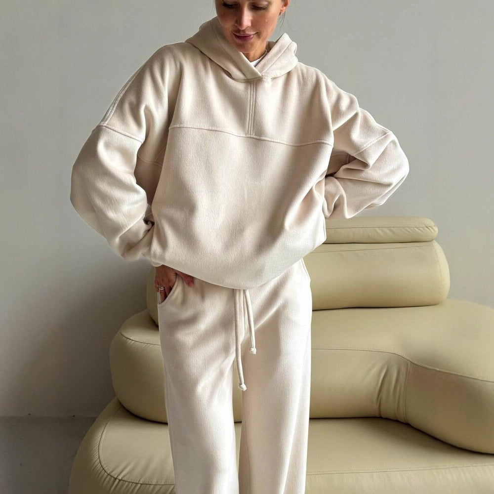 Ladies Premium Comfortable Hoodie Set and Chic Wide Leg Pants