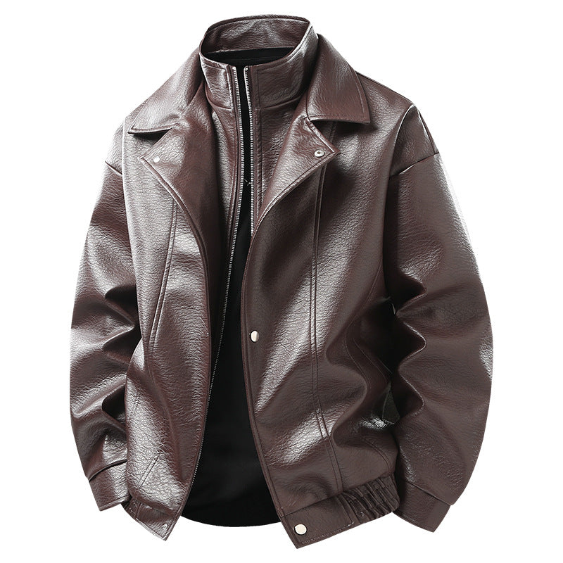Faux leather jacket for men with high collar Lune London
