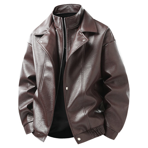 Faux leather jacket for men with high collar Lune London