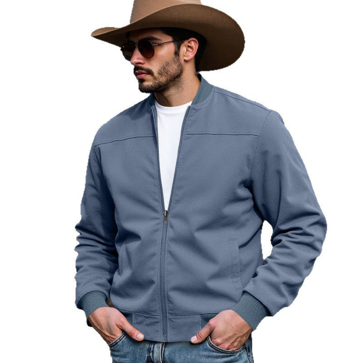 Trendy bomber jacket for men in high-quality synthetic leather and with elastic cuffs Lune London