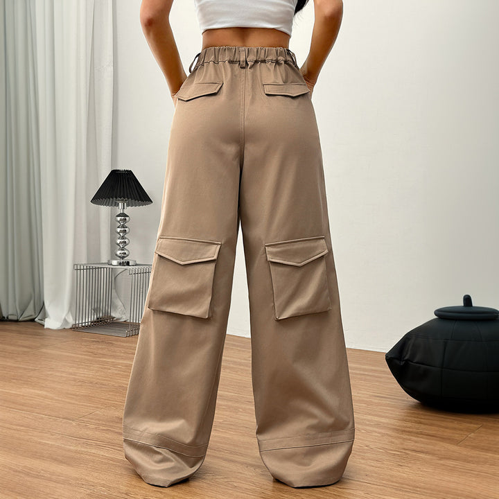 Pantalons cargo larges pour femmes avec poches pratiques et taille élastique Chic & Stil