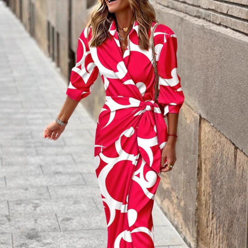 Lune London abstract print wrap dress for women