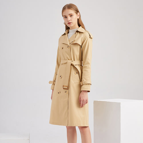 Elegant trench coat for ladies with adjustable belt and luxurious button details Lune London