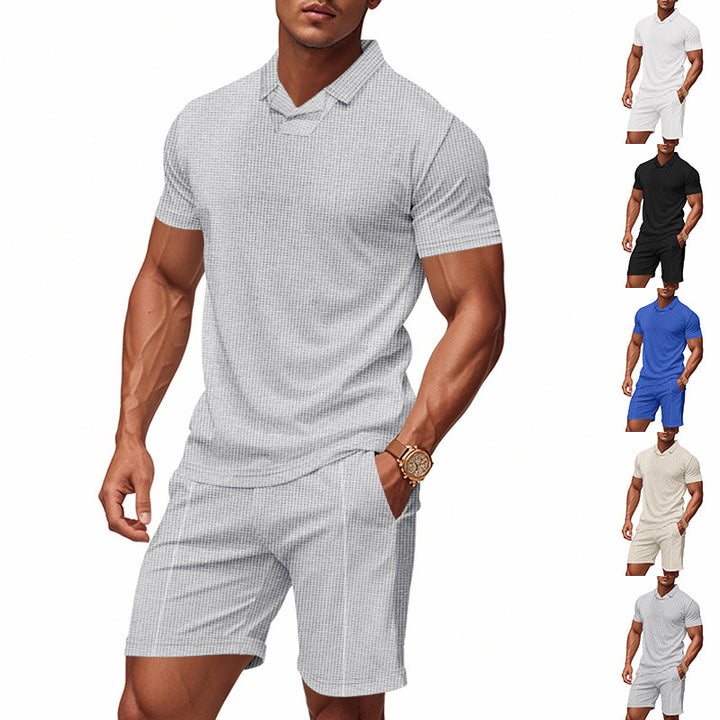 Men's polo and shorts set with structured design Lune London