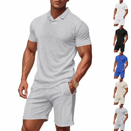 Men's polo and shorts set with structured design Lune London