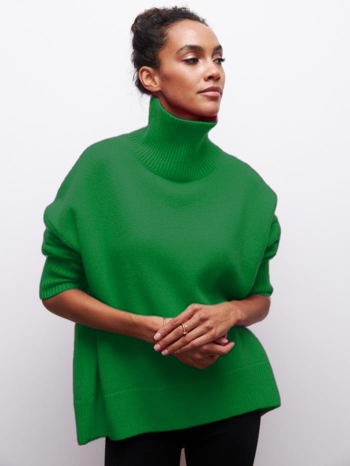 Women's Oversized Turtleneck Sweater Made Of Soft Knit Lune London