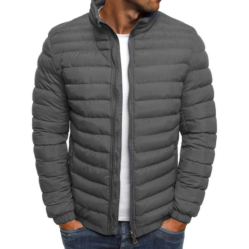 Lightweight quilted jacket for men with high collar and functional pockets Lune London