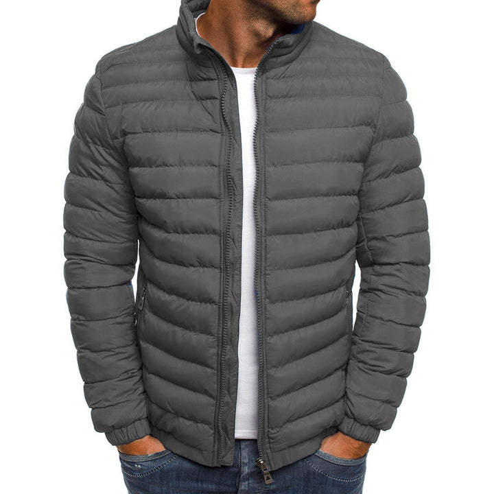 Lightweight quilted jacket for men with high collar and functional pockets Lune London