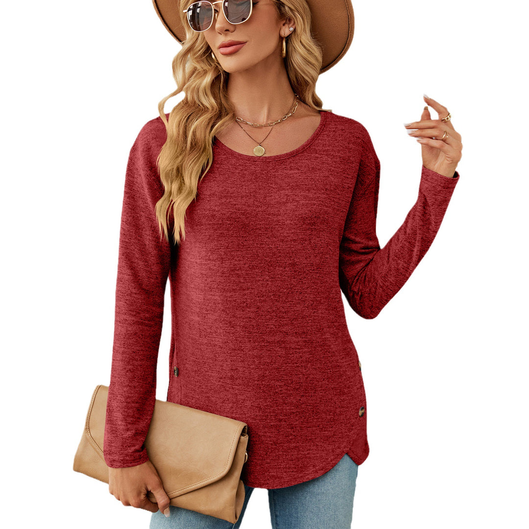 Women casual long sleeve top with modern button details Lune London