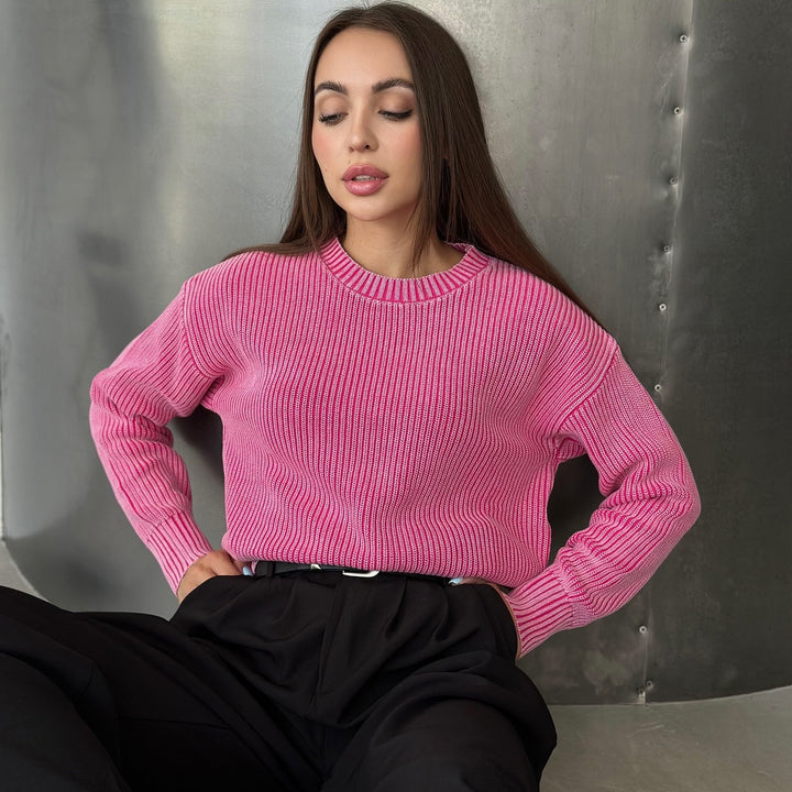 Chunky knit sweater for women with trendy rib pattern Lune London