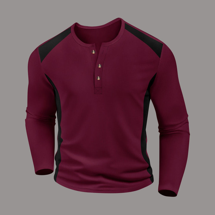 Men's long sleeve shirt with trendy buttons and textured fabric Lune London