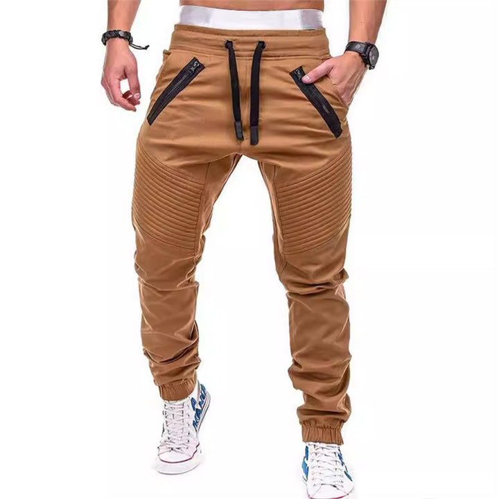 Trendy men's jogging pants with zipper and elastic waist Lune London