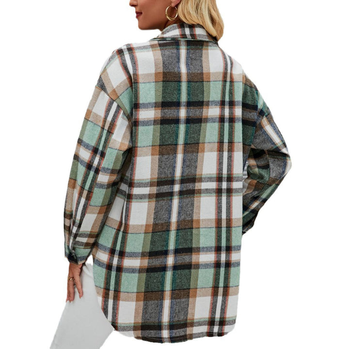 Checked pattern shirt jacket for women Chic & Stil