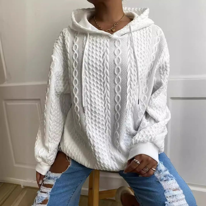 Ladies Oversized Hoodie with Patterns featuring Structured Details and a Hood Lune London