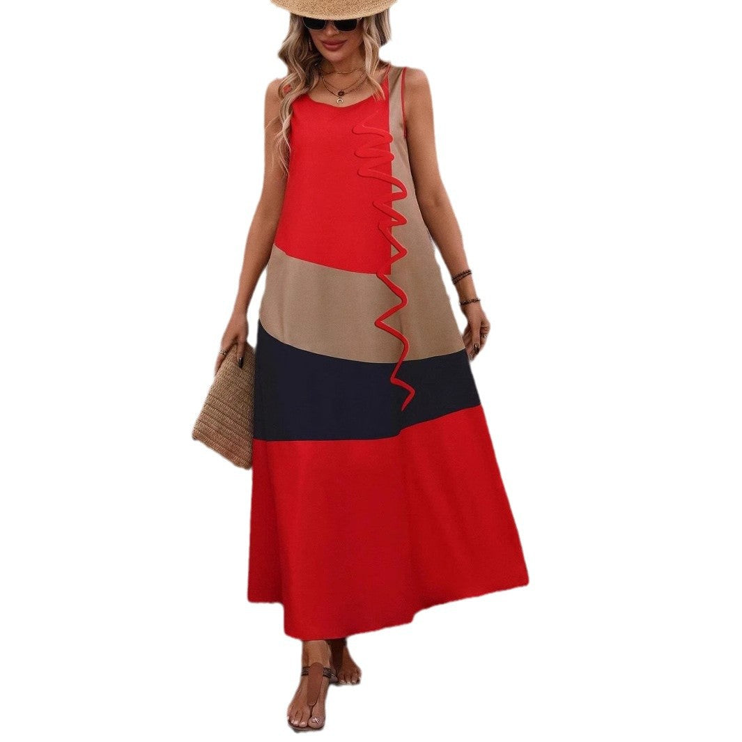 Lune London Women's Color Block Maxi Leisure Dress