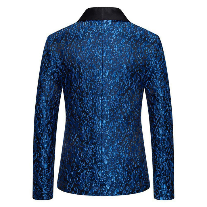 Veste de smoking de luxe pour hommes avec motif jacquard floral Lune London