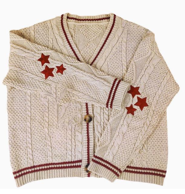 Knit jacket for women with decorative star pattern Lune London