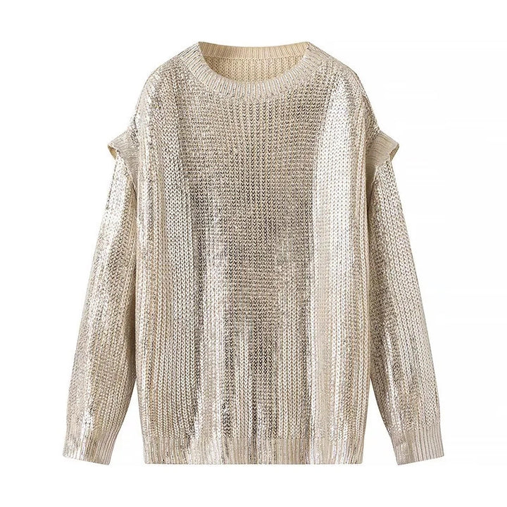 Femme Pull Tricoté Pailleté avec Coupe Moderne Chic & Stil