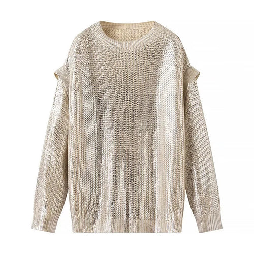 Femme Pull Tricoté Pailleté avec Coupe Moderne Chic & Stil