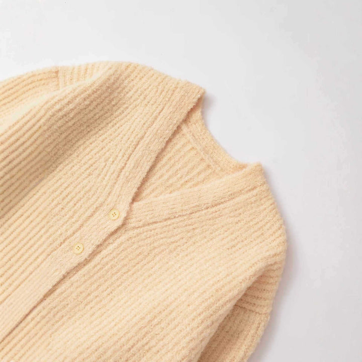 Cozy knit cardigan for ladies with V-neck and button details Lune London