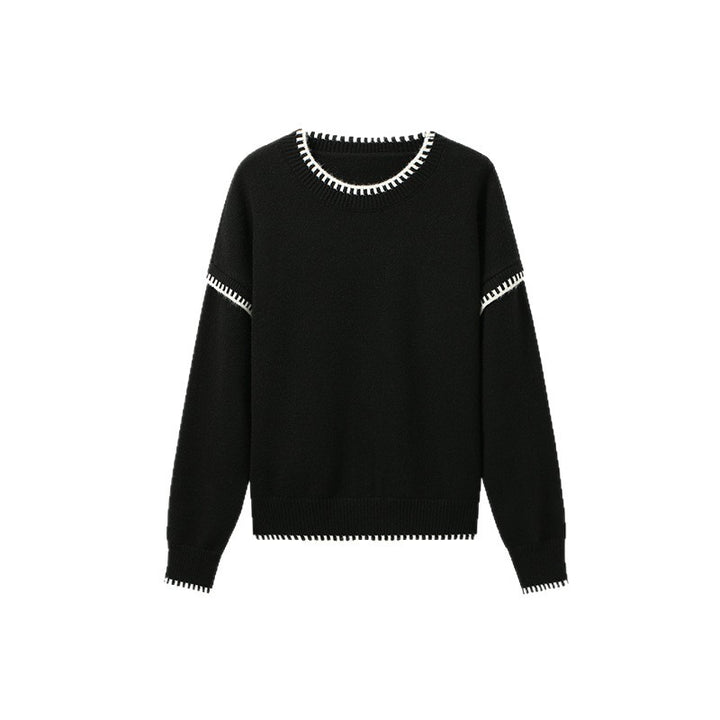 Pull confortable pour femme avec ourlet texturé et accents modernes Chic & Stil