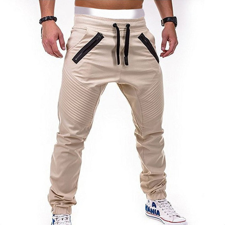 Men's cargo pants with zipper pockets and ribbed knit details Lune London