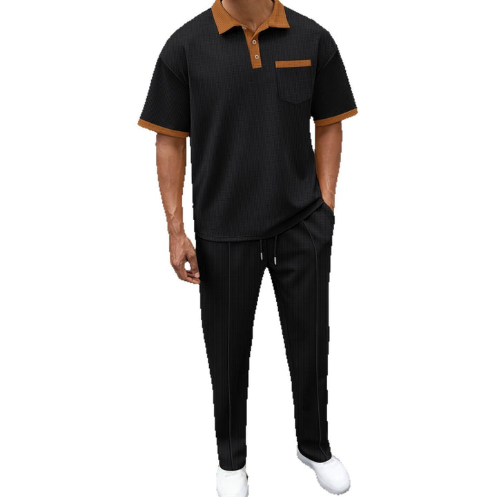 Trendy polo shirt for men with structured design and Relaxed-Fit pants Lune London