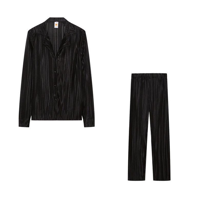 Lune London striped satin pajama set for women