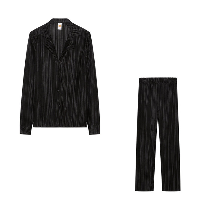Lune London striped satin pajama set for women