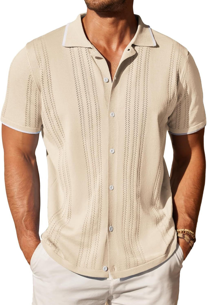 Short sleeve shirt for men with textured pattern Lune London