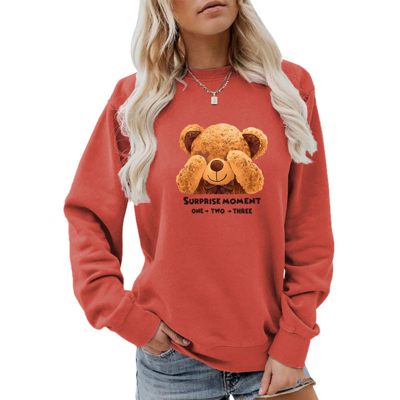 Women's leisure sweater with cute bear design Lune London