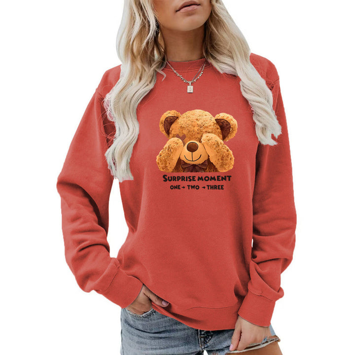 Women's leisure sweater with cute bear design Lune London
