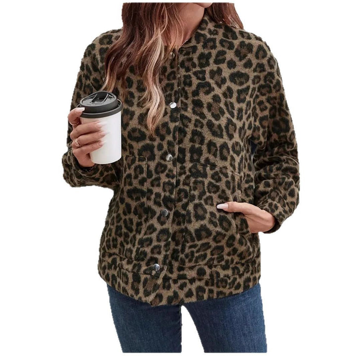 Lune London Leopard Print Casual Faux Fur Jacket for Women
