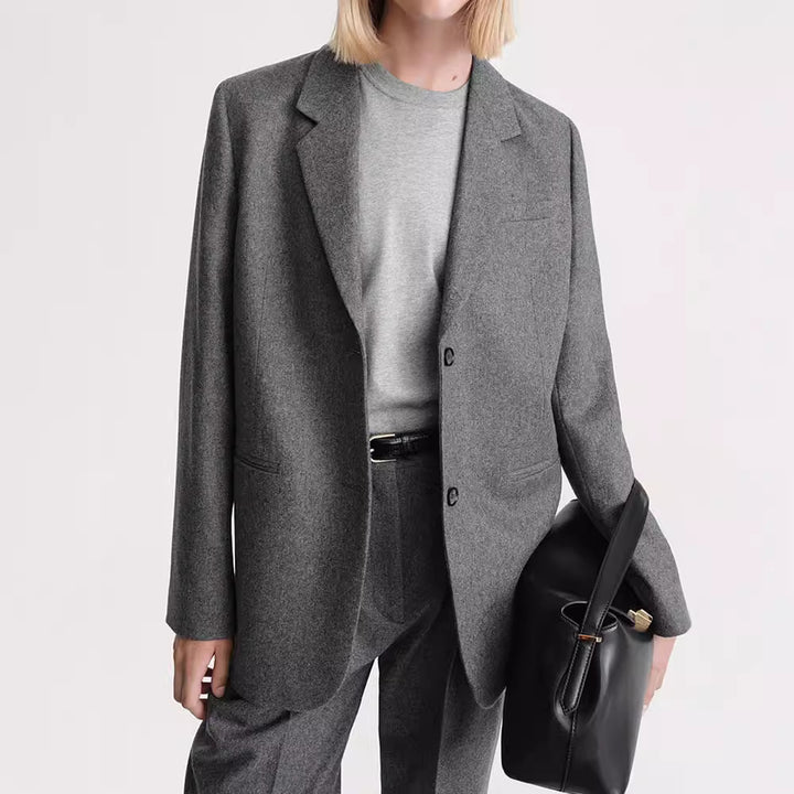 Chic and Stylish Textured Wool Blazer for Women