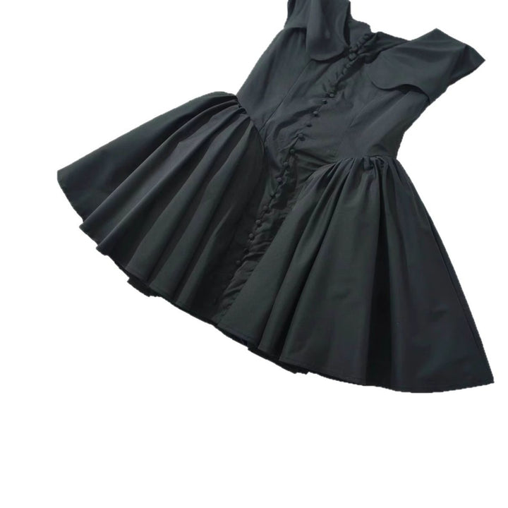 Puff sleeve dress for women with a fitted silhouette and an elegant flounce hem Lune London