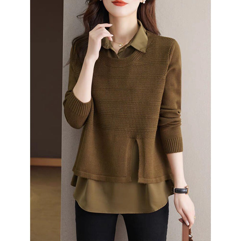 Pull en tricot pour femmes avec un design en couches et une texture harmonieuse Lune London