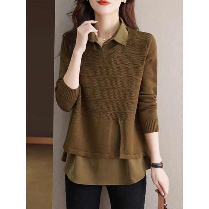 Pull en tricot pour femmes avec un design en couches et une texture harmonieuse Lune London