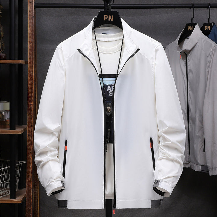Lightweight transitional jacket for men waterproof with practical zip pockets Lune London