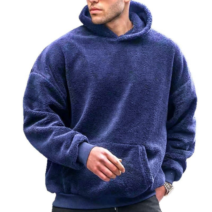 Men's cozy fleece hoodie with practical kangaroo pocket Lune London