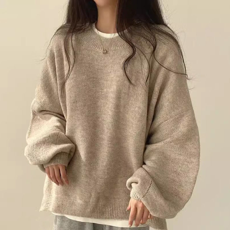 Femme pull en tricot surdimensionné avec manches larges et coupe décontractée Chic & Stil
