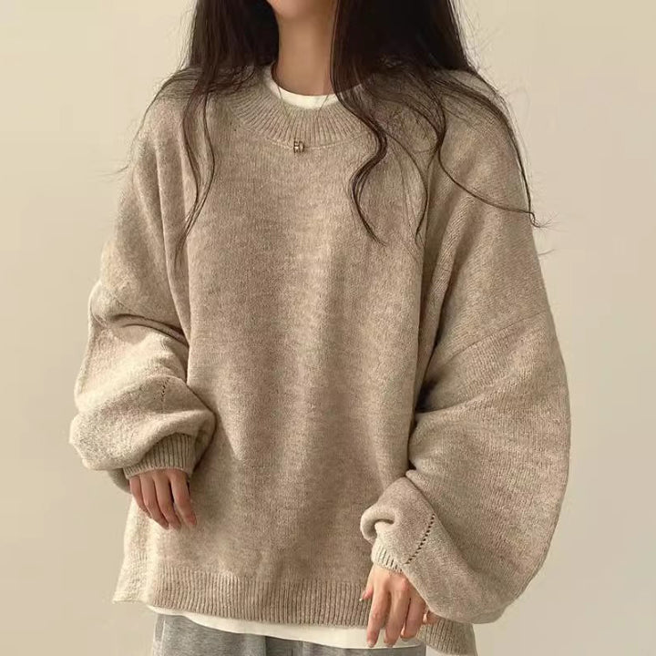 Femme pull en tricot surdimensionné avec manches larges et coupe décontractée Chic & Stil