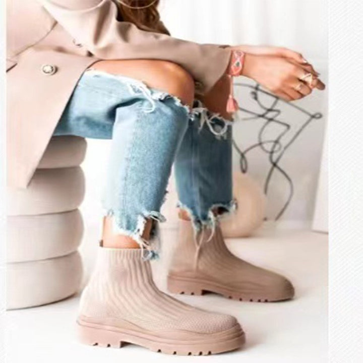 Knee-high stretch boots for women with non-slip sole and breathable surface Lune London