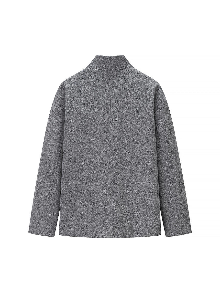 Elegant winter jacket for women with double-breasted buttons and high collar Lune London
